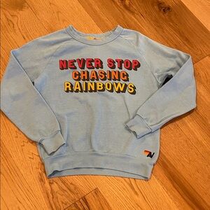 Aviator Nation Light Blue "Never Stop Chasing Rainbows" Sweatshirt